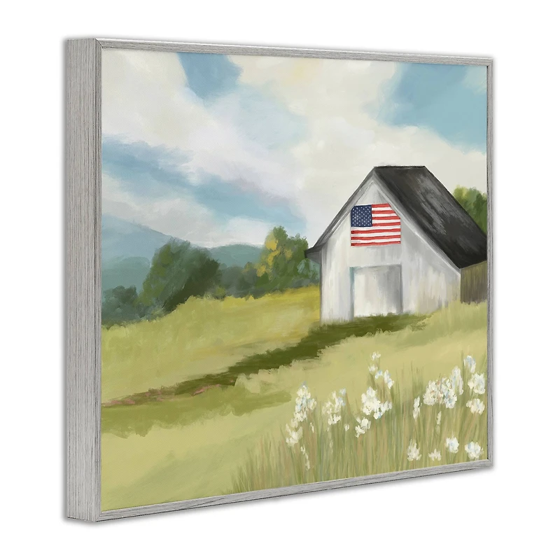 Stupell Industries American Flag on Barn Framed Giclee Art