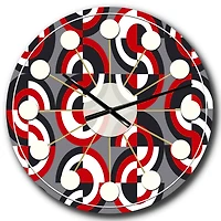 Designart 'Retro Circular Pattern Geometrical Mid-Century Modern Wall Clock