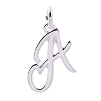 Silver Plated Script Letter Charm by Bead Landing