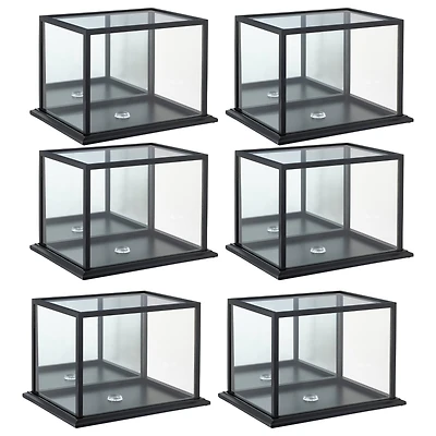 6 Pack: Black Football Helmet Display Case with Mirror Back by Studio Décor®