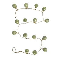 Hello Honey® 6ft. Olive Green Embossed Mercury Glass Ball Ornament Garland