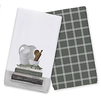 Cookbook Stack Bowls 16" x 25" Towel Set