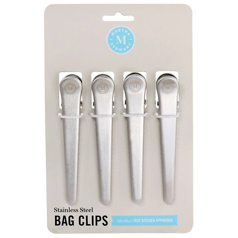 Martha Stewart Silver Stainless Steel Bag Clip Set, 4ct.
