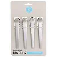 Martha Stewart Silver Stainless Steel Bag Clip Set, 4ct.