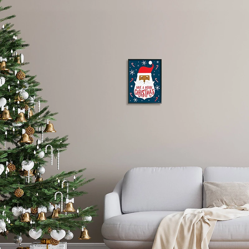 Stupell Industries Have Merry Christmas Patterned Santa Framed Giclee Art