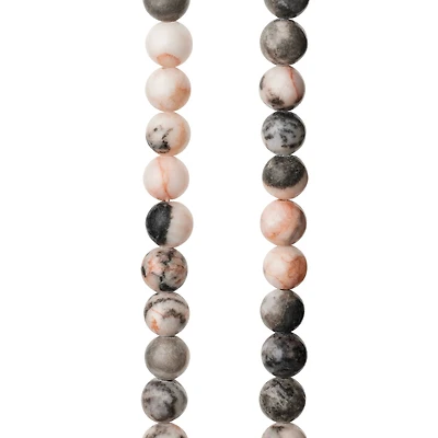 Pink & Gray Mix Agate Round Beads, 6mm by Bead Landing™