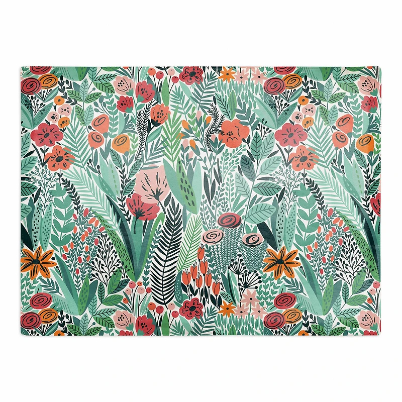 Lush Floral Pattern 18" x 14" Cotton Twill Placemat