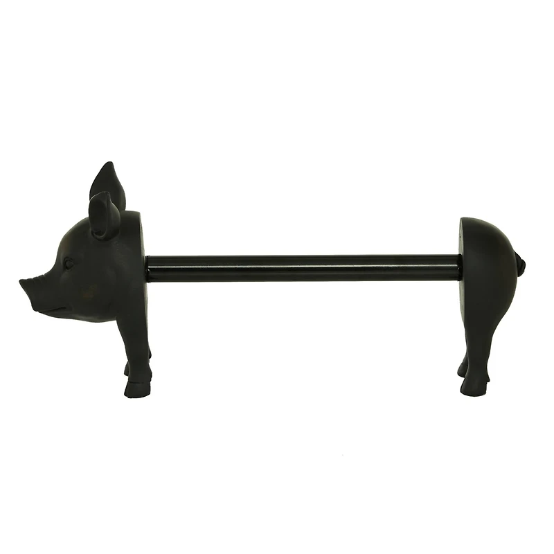 16" Black Farmhouse Pig Paper Towel Holder