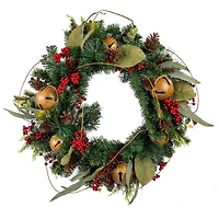 26" Holiday Bell, Pine & Red Berry Wreath by Ashland®