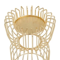 CosmoLiving by Cosmopolitan Gold Iron Glam Candle Holder, 13" x 10"
