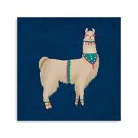 Lovely Llama Jewel Tones III Blue Canvas Giclee