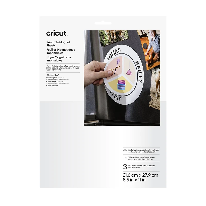 Cricut® 8.5" x 11" White Printable Magnet Sheets, 3ct.