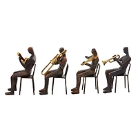 Brown Polystone Modern Musician Sculpture Set
