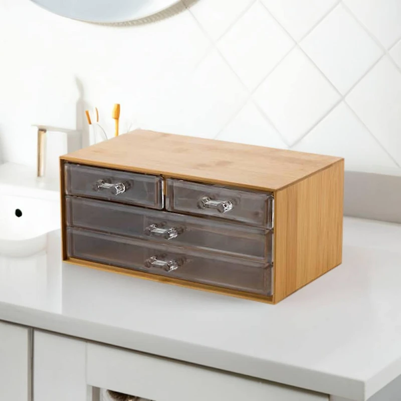 Simplify Bamboo 3-Tier Cosmetic & Jewelry Chest