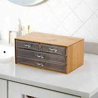Simplify Bamboo 3-Tier Cosmetic & Jewelry Chest