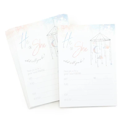 Hortense B. Hewitt Co. 5" x 7" Moon & Stars Baby Shower Blank Invitations & Envelopes, 25ct.