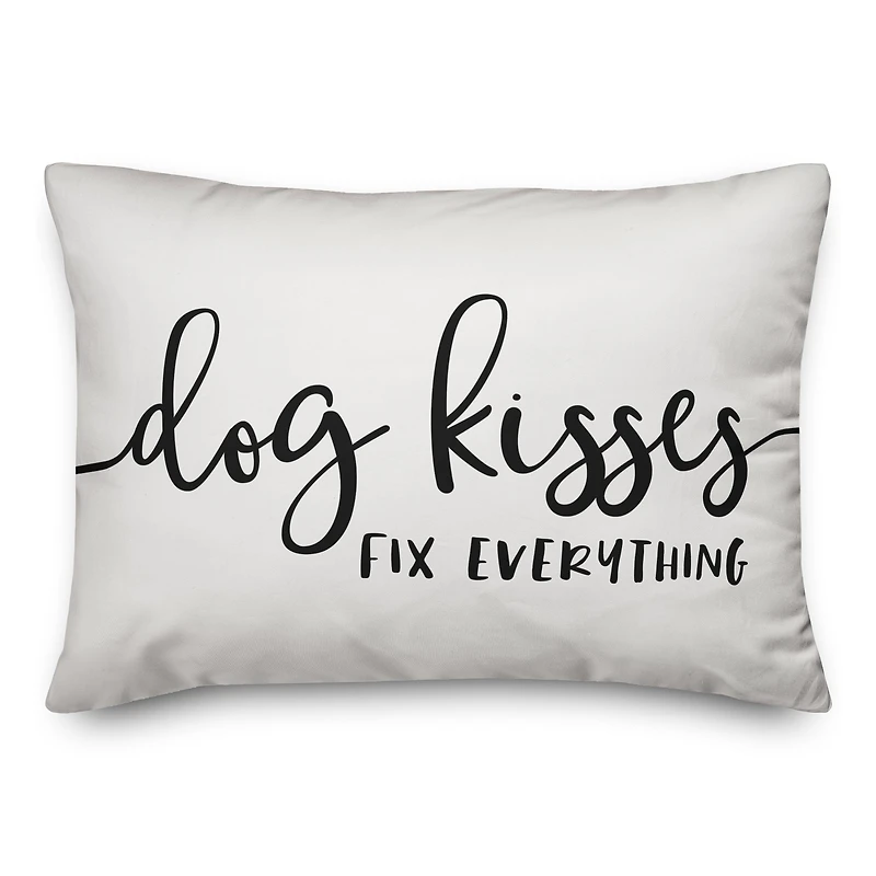 Dog Kisses Fix Everything Throw Pillow
