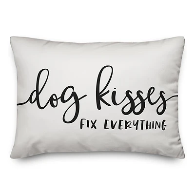 Dog Kisses Fix Everything Throw Pillow