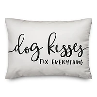 Dog Kisses Fix Everything Throw Pillow