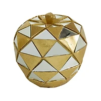 Set of 3 Gold Polystone Glam Fruit Sculpture, 4.5", 6.25", 10.5"