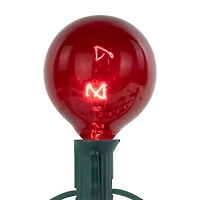 10-Count Red G50 Globe Christmas Patio Lights- 9ft  Green Wire