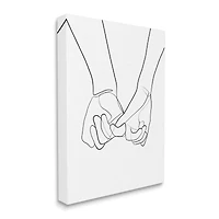 Stupell Industries Fluid Line Abstract Couple Holding Hands Black White Canvas Wall Art