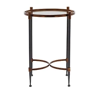 25" Black Iron Traditional Accent Table