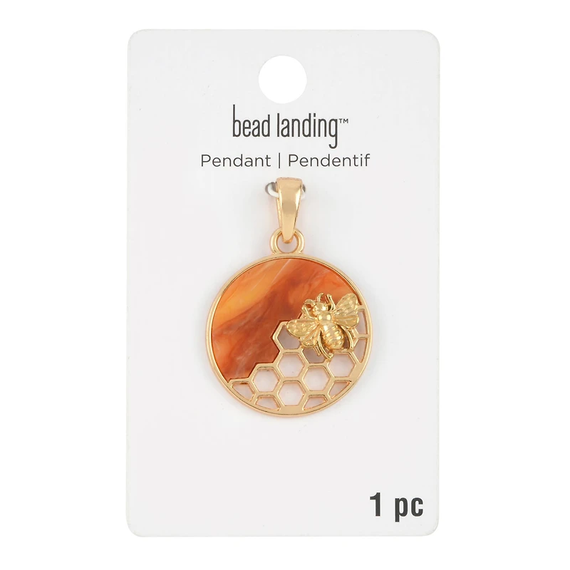 Honeycomb Bee Pendant by Bead Landing™