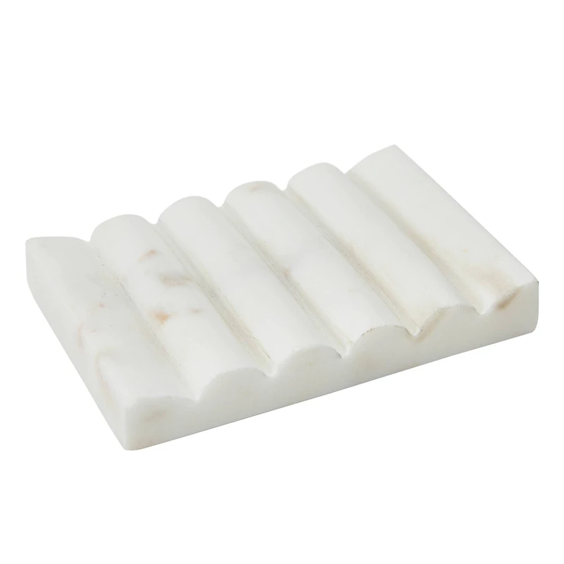 Hello Honey® 5" Contemporary Carved Marble Bathroom Soap Dish