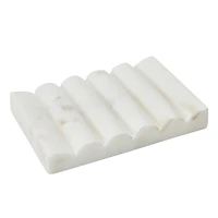 Hello Honey® 5" Contemporary Carved Marble Bathroom Soap Dish