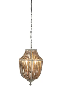 Hello Honey® 27" Metal Chandelier With Wood Beads