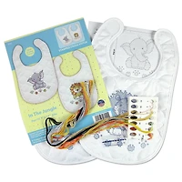 Design Works™ In The Jungle Bibs Stamped Cross Stitch Kit