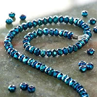 12 Pack: Sapphire Iris Glass Rondelle Beads, 3mm by Bead Landing™