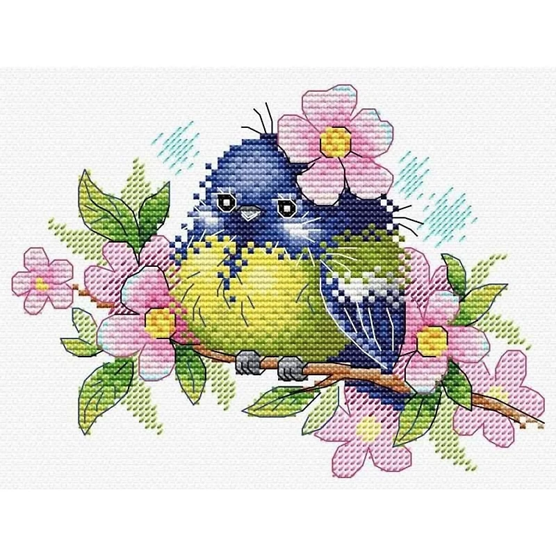 MP Studia Romantic Bird Cross Stitch Kit