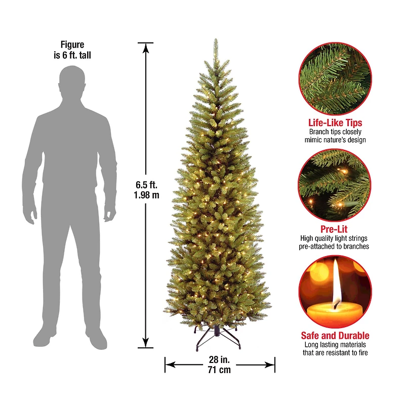 ft. Pre-lit Kingswood Fir Pencil Artificial Christmas Tree