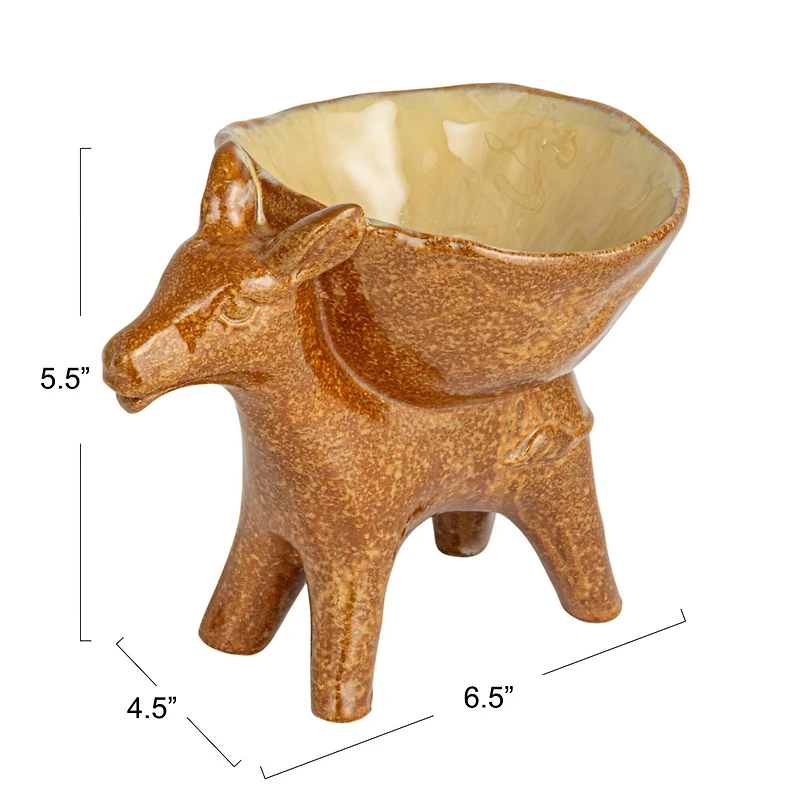 Hello Honey 6.5" Rustic Stoneware Donkey Bowl