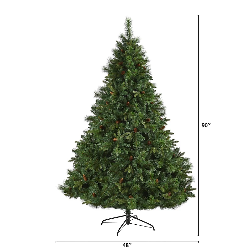 7.5ft. Pre-Lit West Virginia Mixed Pine Artificial Christmas Tree, Clear Lights