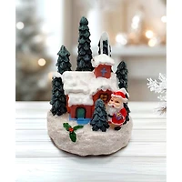 Wizardi 3" Christmas Village Festive House with Santa Décor