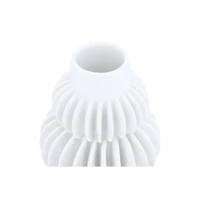 Hello Honey® 5" Handmade Stoneware Vase With Half Circle Pleated Design