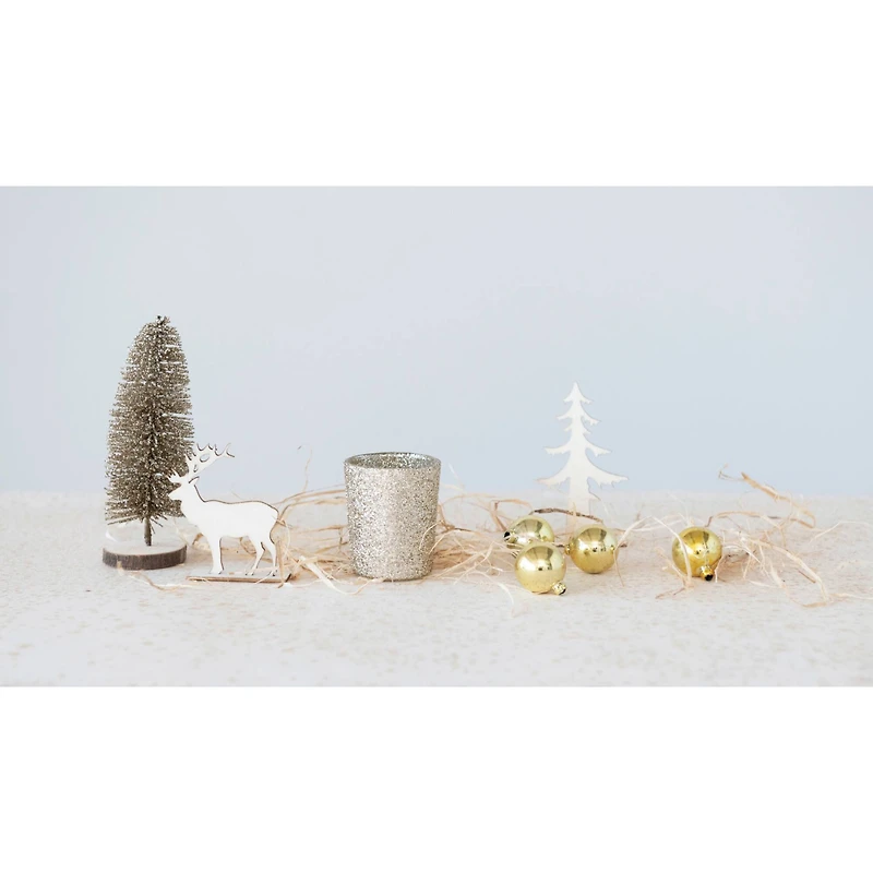 Hello Honey® 8 Piece Gold Christmas Ornaments, Candle & Woodland Icons Candle Garden Kit