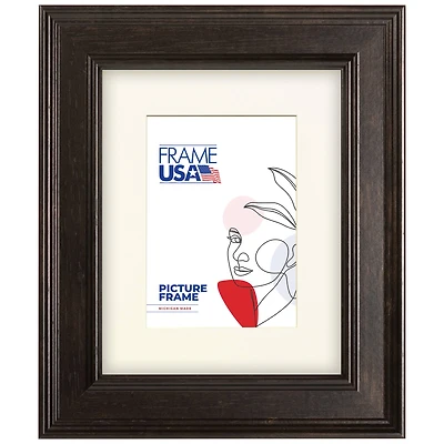 Frame USA Café Beveled Espresso Single Image Picture Frame with Mat