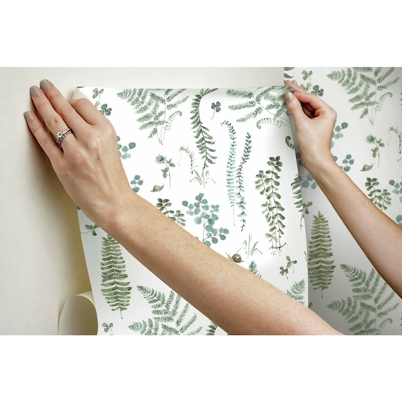 RoomMates White Fern Study Peel & Stick Wallpaper