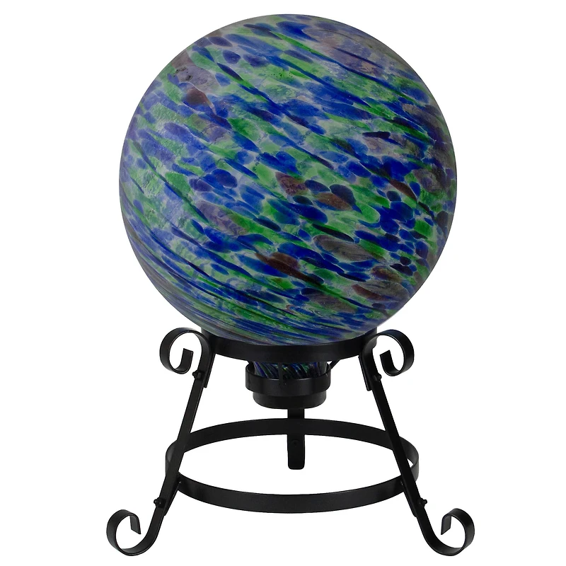 10" Green & Blue Swirl Designed Garden Gazing Ball