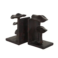7.5" Dark Brown & Copper Mushroom Decorative Bookends, 2ct.
