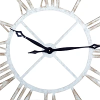 Gray Farmhouse Metal Wall Clock