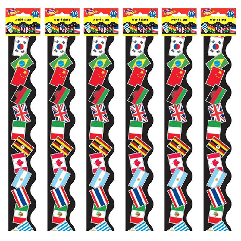 Trend Enterprises® Terrific Trimmers® World Flags Borders, 234ft.