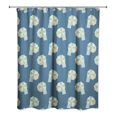 Umbrella Pattern Shower Curtain