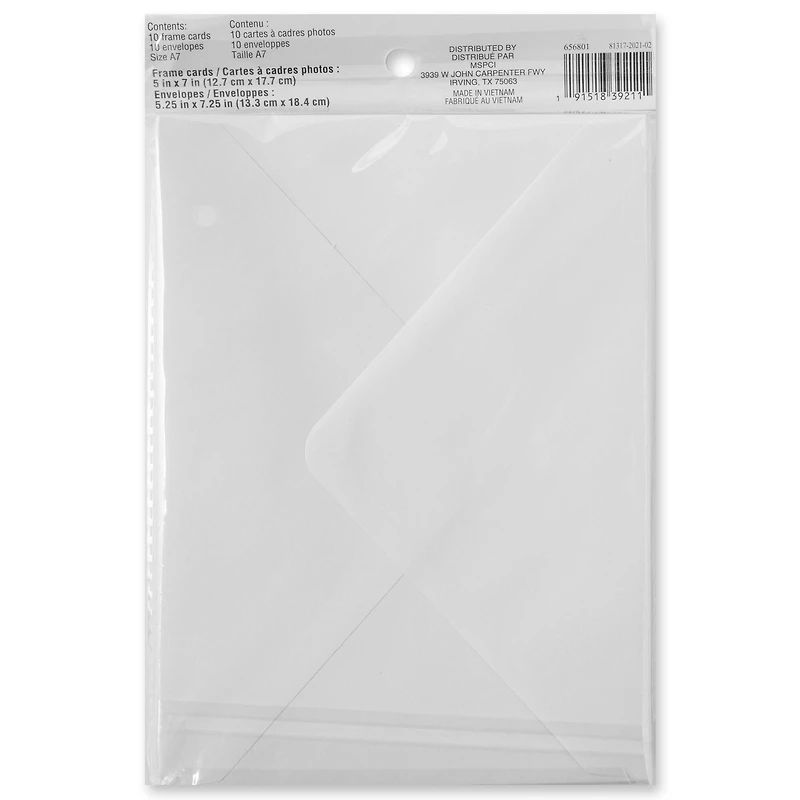 12 Packs: 10 ct. (120 total) 5" x 7" Frame Cards & Envelopes by Recollections