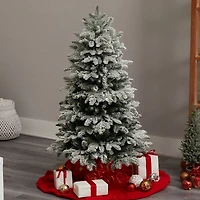 4ft. Pre-Lit Flocked North Carolina Fir Artificial Christmas Tree, Clear Lights