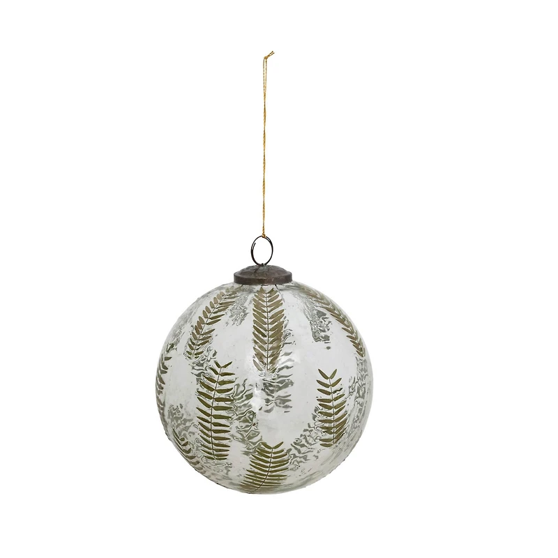 Hello Honey® 5" Hand-Blown Glass Ball Ornament with Embedded Botanicals